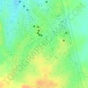 Mapa topográfico godavarikhani, altitud, relieve