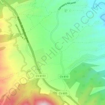 Mapa topográfico Baño, altitud, relieve