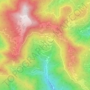 Mapa topográfico Masarolis, altitud, relieve