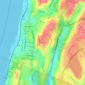 Mapa topográfico Park Hill, altitud, relieve