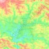 Mapa topográfico Rennes, altitud, relieve