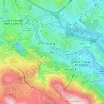 Mapa topográfico Golifar, altitud, relieve