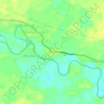 Mapa topográfico Panti, altitud, relieve