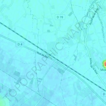 Mapa topográfico La Ville Marie, altitud, relieve