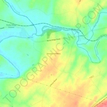 Mapa topográfico Haughs Hideway, altitud, relieve