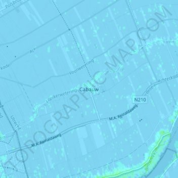 Mapa topográfico Cabauw, altitud, relieve