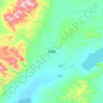 Mapa topográfico 双湖县, altitud, relieve