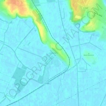 Mapa topográfico Le Rocher, altitud, relieve