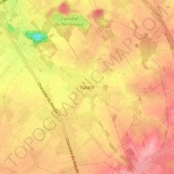 Mapa topográfico Naast, altitud, relieve