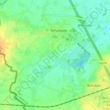 Mapa topográfico Trieu du Wazon, altitud, relieve