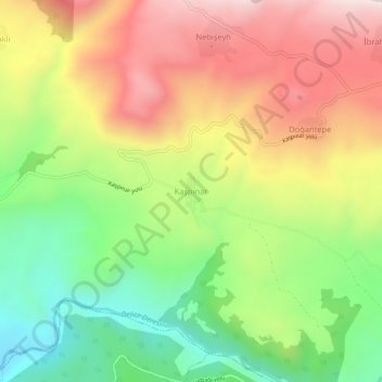 Mapa topográfico Kaşpınar, altitud, relieve
