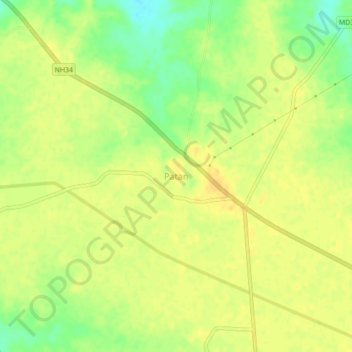 Mapa topográfico Patan, altitud, relieve