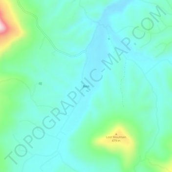 Mapa topográfico Bass, altitud, relieve