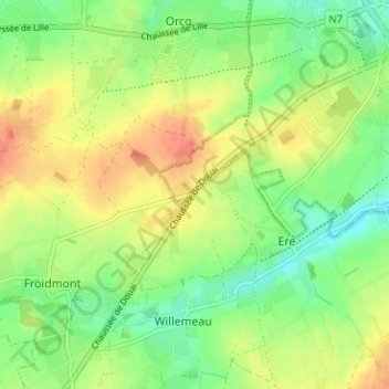 Mapa topográfico Pic-au-Vent, altitud, relieve