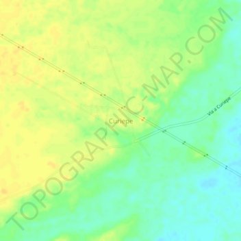 Mapa topográfico Curiepe, altitud, relieve