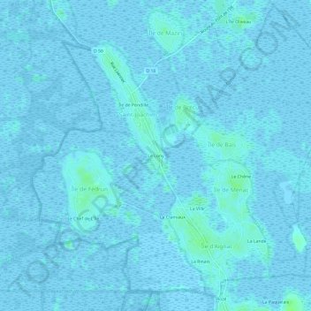 Mapa topográfico Le Lony, altitud, relieve