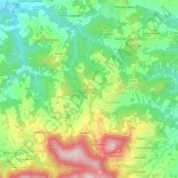 Mapa topográfico Casa Leone, altitud, relieve