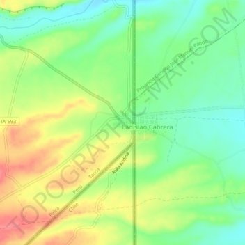 Mapa topográfico Tripartito, altitud, relieve