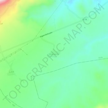 Mapa topográfico Koruköy, altitud, relieve