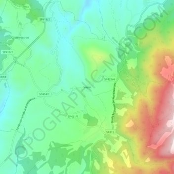 Mapa topográfico Viepri, altitud, relieve