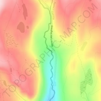 Mapa topográfico Upper Provo River Falls, altitud, relieve