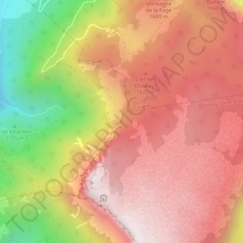 Mapa topográfico Glacière d'Avernioz, altitud, relieve