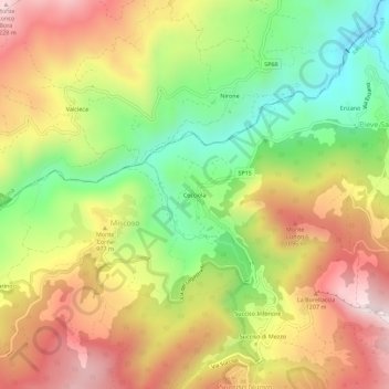 Mapa topográfico Cecciola, altitud, relieve