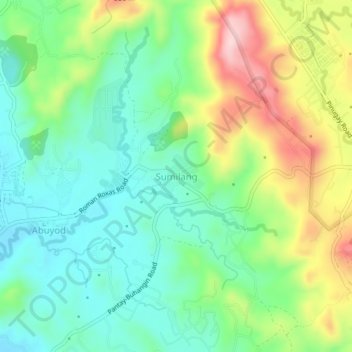 Mapa topográfico Sumilang, altitud, relieve
