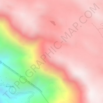 Mapa topográfico Sierra de los Cuchumatanes, altitud, relieve