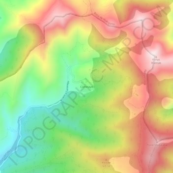 Mapa topográfico Caminayo, altitud, relieve