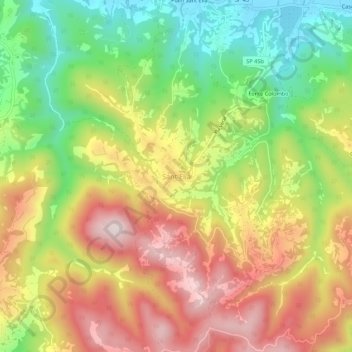 Mapa topográfico Sant'Elia, altitud, relieve