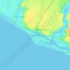 Mapa topográfico Newport Beach, altitud, relieve