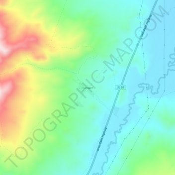 Mapa topográfico Contact, altitud, relieve