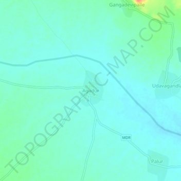 Mapa topográfico Agadur, altitud, relieve