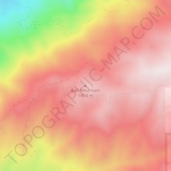 Mapa topográfico Ball Mountain, altitud, relieve
