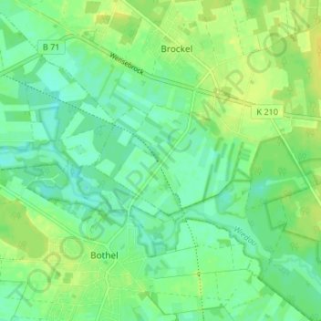 Mapa topográfico Brockel Bahnhof, altitud, relieve