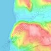 Mapa topográfico Penglais, altitud, relieve