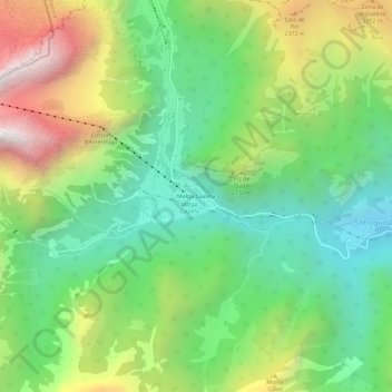 Mapa topográfico Malga Ciapela, altitud, relieve