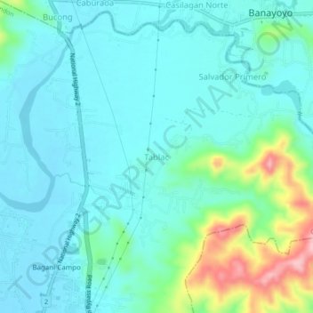 Mapa topográfico Tablac, altitud, relieve