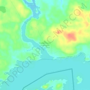 Mapa topográfico Lac La Croix, altitud, relieve