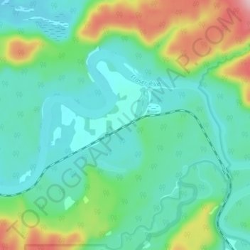 Mapa topográfico Goat River, altitud, relieve