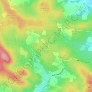 Mapa topográfico Steinbrink, altitud, relieve