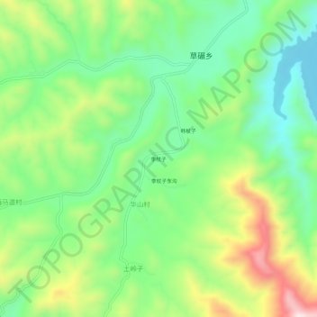 Mapa topográfico 李杖子, altitud, relieve