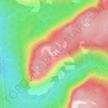 Mapa topográfico Old Crow, altitud, relieve