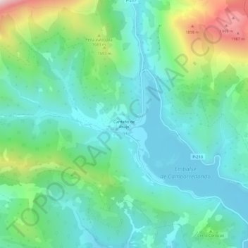 Mapa topográfico Cardaño de Abajo, altitud, relieve