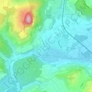 Mapa topográfico Welschingen, altitud, relieve