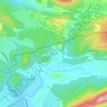 Mapa topográfico Malamaire, altitud, relieve