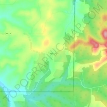 Mapa topográfico McClurg, altitud, relieve