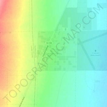 Mapa topográfico Crescent Valley, altitud, relieve