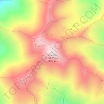 Mapa topográfico Spanish Fork Peak, altitud, relieve